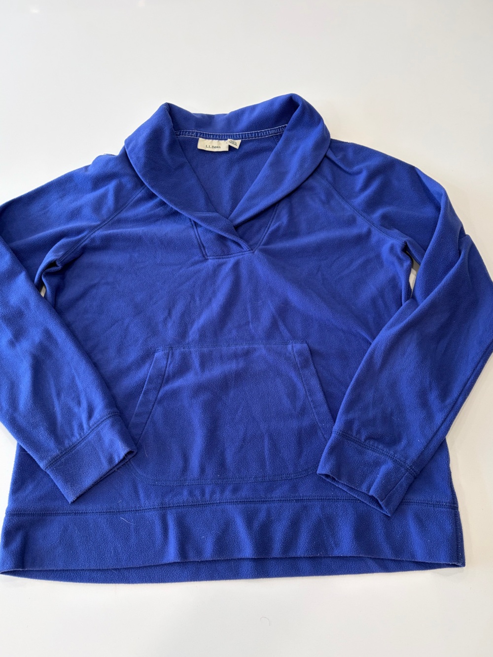 LL Bean Small Classic Shawl-Collar Pullover Sweater in Royal Blue